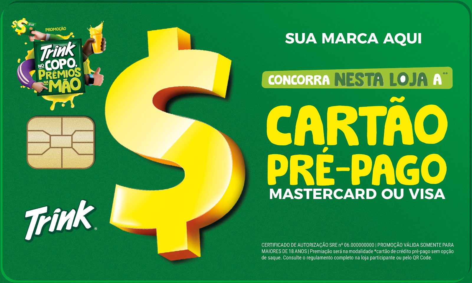 Cartão Pré-pago sem opção de saque e/ou transferência